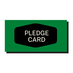 Green box with the words Pledge Card 
